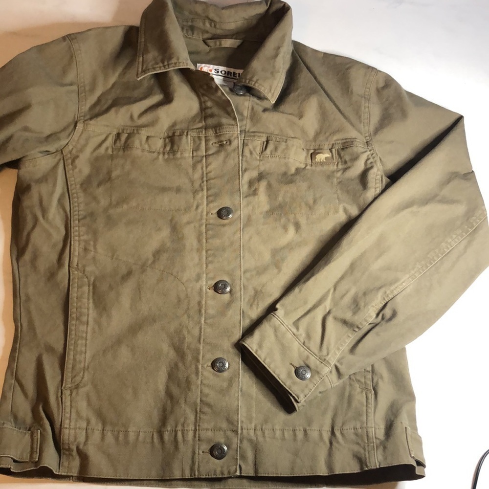 Sorel brown button up jacket.  jean jacket style.  EUC!